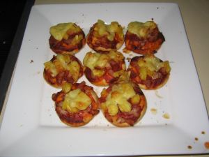 Mini Bacon and Pineapple Pizzas